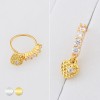 MULTI CZ DANGLING HEART 316L SURGICAL STEEL NOSE HOOP NOSE RING